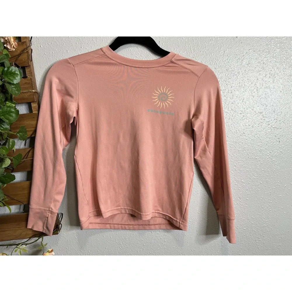 Patagonia Shirt Womens XS Capilene Silkweight Long Sleeve Save Our Planet dolphi